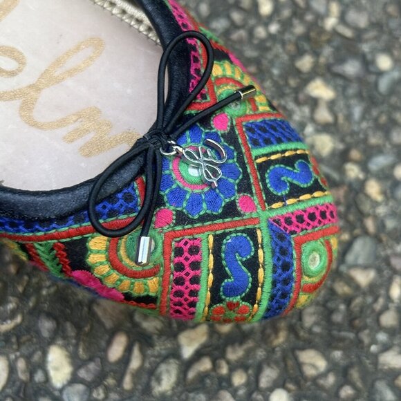 Sam Edelman Felicia Embroidered Patchwork Ballet Flats Size 17 - Picture 12 of 13